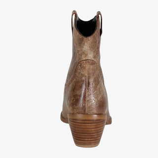 Brown leather boot on a white background