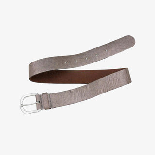 Platinum textured belt and buckle