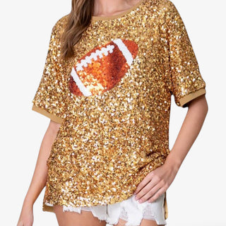 Gold Sequin Football Top