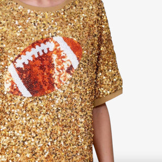 Gold Sequin Football Top