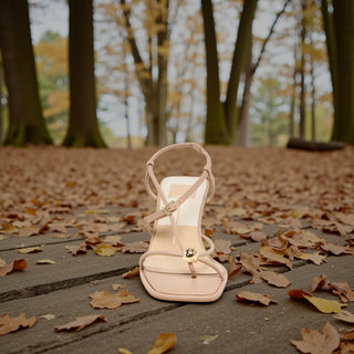 Dolce Vita Mylee strappy leather heels with square toe and gold stud detail