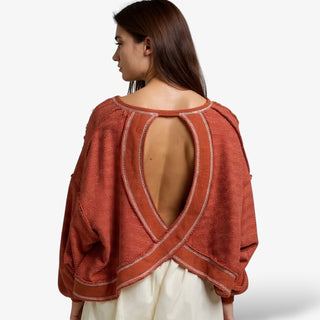 Rust Open Back Pullover