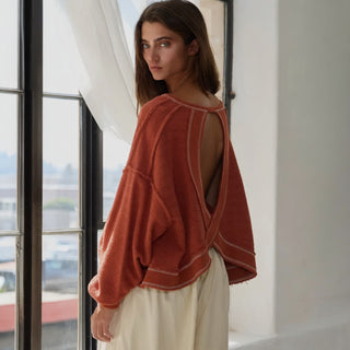 Rust Open Back Pullover