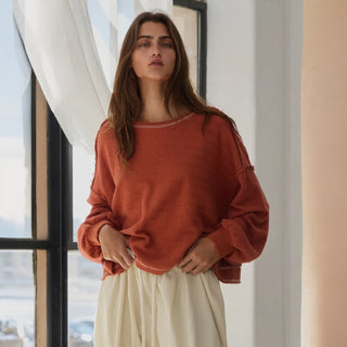 Rust Open Back Pullover