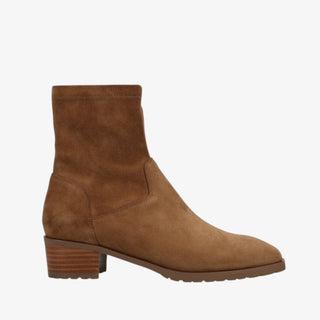 Brown ankle boot on a white background
