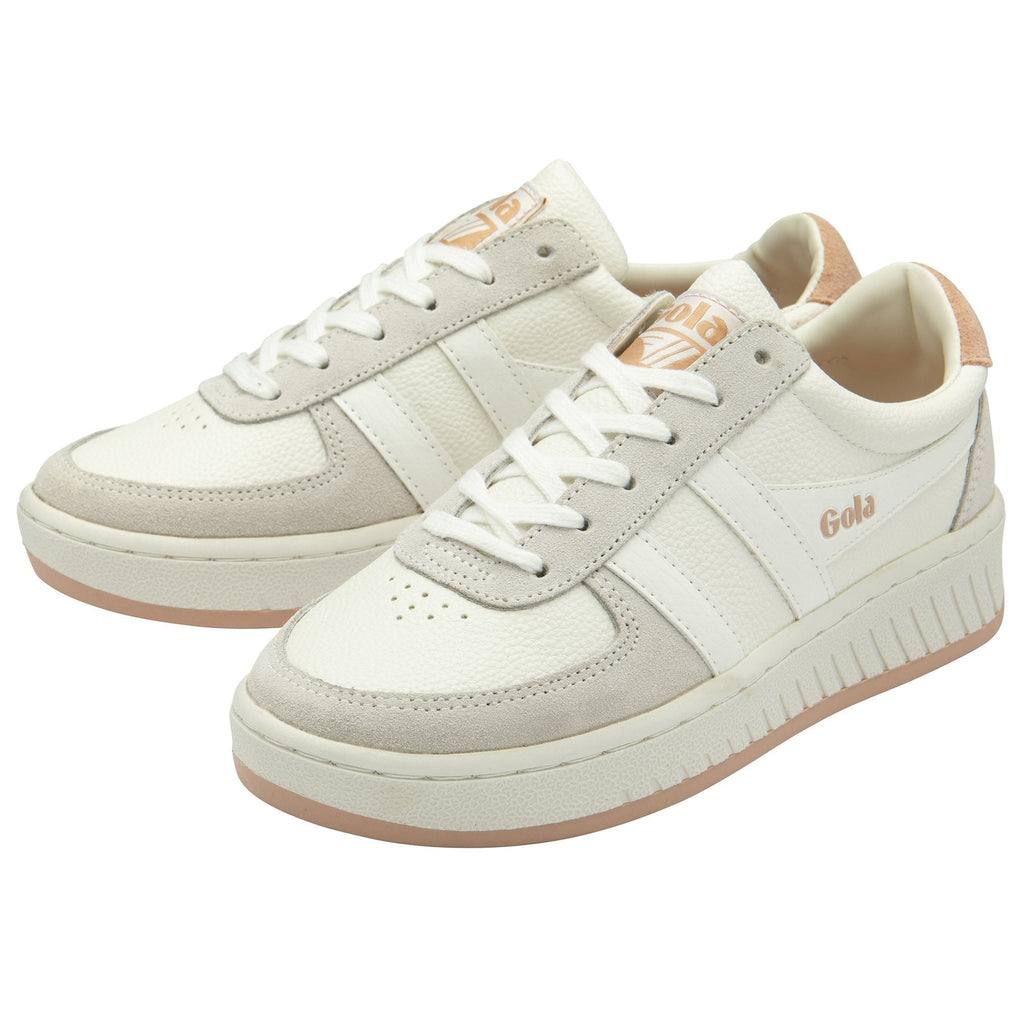 Sporty white and pearl pink Gola Grandslam 88 Sneaker for a stylish and timeless footwear choice.