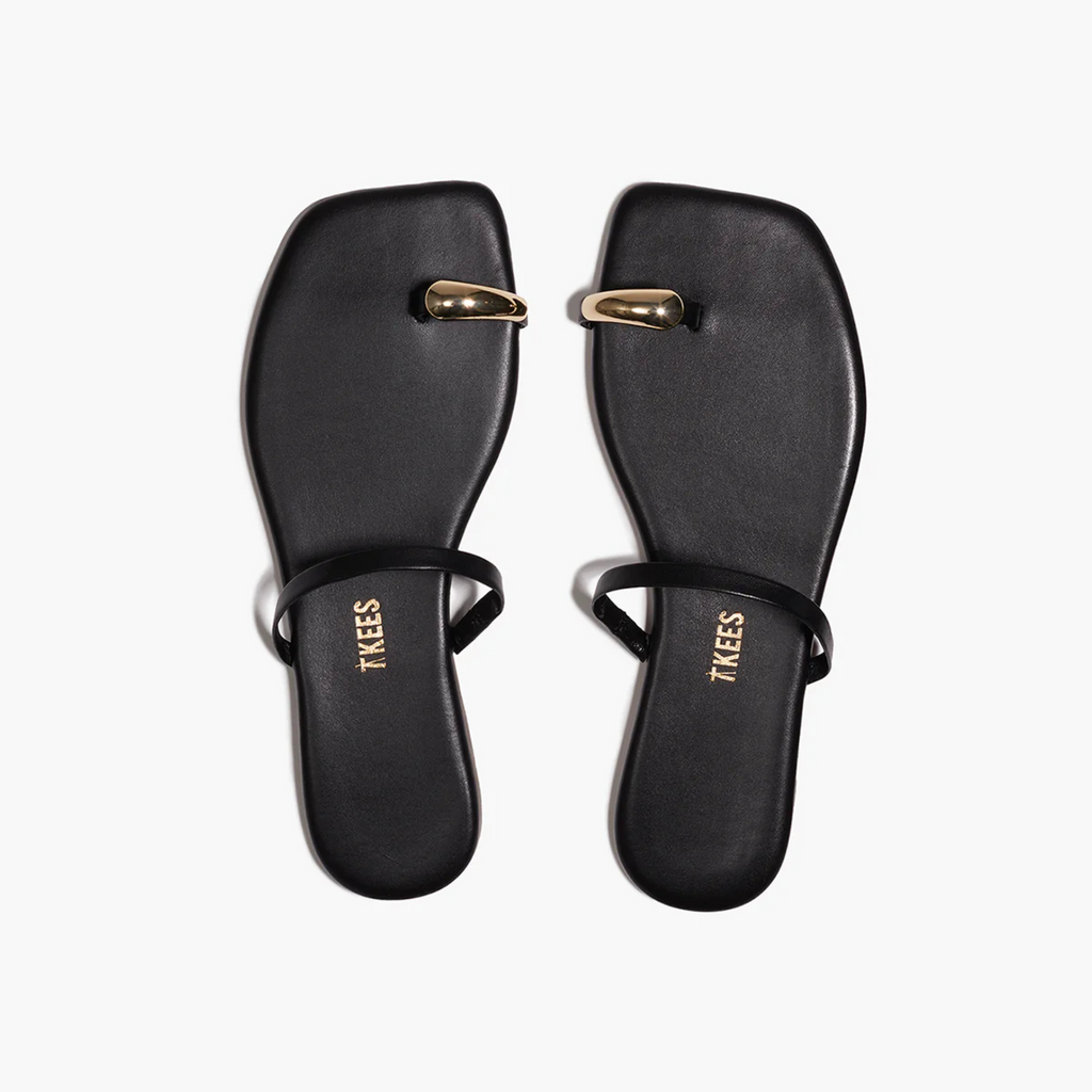 TKEES Colette Leather Sandals | Black Sable