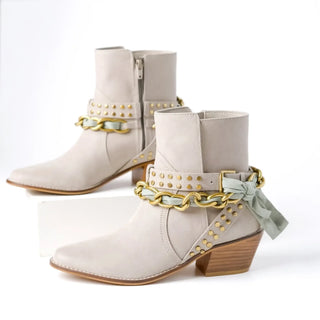 Diba True Paper Lily Boot with gold studded strap and chain detail