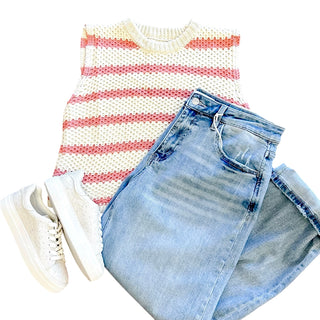 Blush Stripe Sweater Vest