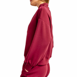 Half Zip Scuba Sweatshirt Wine