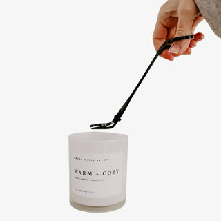 Candle wick trimmer candle care tool home fragrance styling close up
