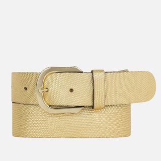 Gold Metallic Leather Belt