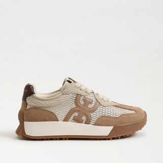 Sam Edelman Langley mesh sneakers in ivory and tan with cowsuede accents