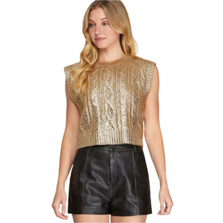 Gold Sleeveless Sweater