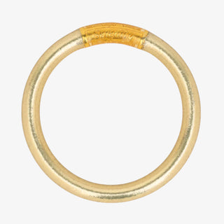 BudhaGirl etoile tzubbie all weather bangle in champagne gold with pink tie and charm waterproof lightweight designer jewelry