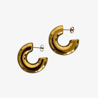 Gold Smooth Hoop Earrings