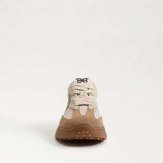 Sam Edelman Langley mesh sneakers in ivory and tan with cowsuede accents