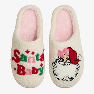 Velour Santa Baby Slippers