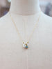 Native Gem Petunia:  14k gold fill necklace with freshwater pearl & labradorite gemstone.
