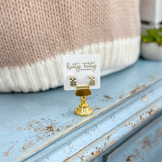 Rolly silver and gold watchband earrings 