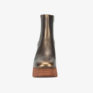 Kork-Ease Baylie metallic leather platform ankle boots with block heel