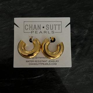 Gold Smooth Hoop Earrings