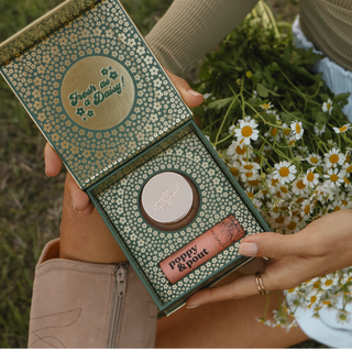 Poppy & Pout lip care duo with natural lip scrub and coordinating lip balm in eco-friendly packaging