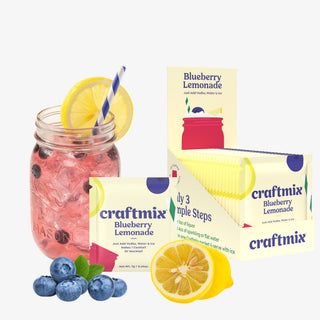 Blueberry lemonade drink mix packet refreshing beverage front view