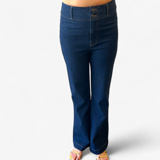 High Rise Kick Flare Denim