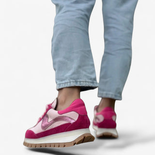 PMK Lumia Pink Leather Sneakers