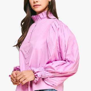 Pink Pleated Top