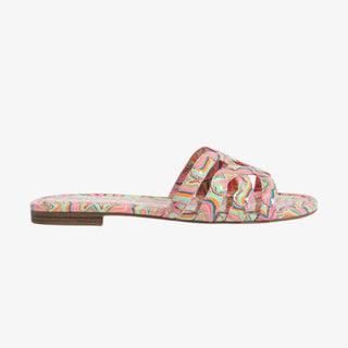 Multicolored sandal on a white background