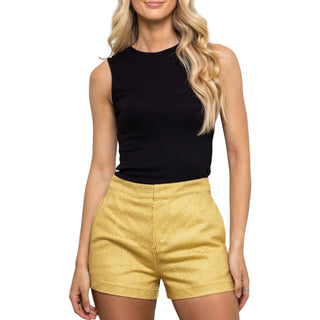 Rhinestone Gold Denim Shorts