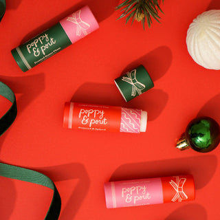 Poppy & Pout Sugared & Spiced Lip Balm in eco-friendly tube with hydrating natural formula