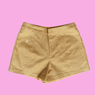 Rhinestone Gold Denim Shorts