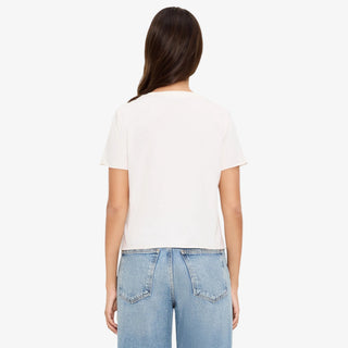 Michael Stars white crew neck t shirt relaxed fit short sleeve everyday basic back view