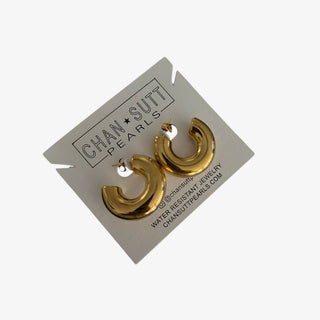 Gold Smooth Hoop Earrings