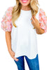 Tulle Floral Sleeve Top