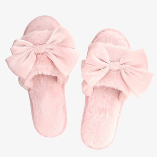 Light Blush Bow Slippers
