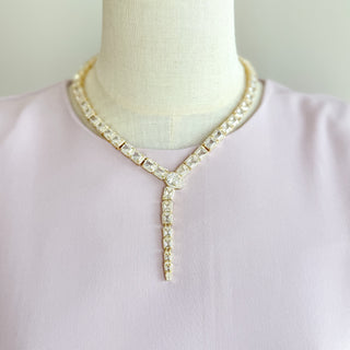 Gold CZ Emerald Cut Tennis Chain