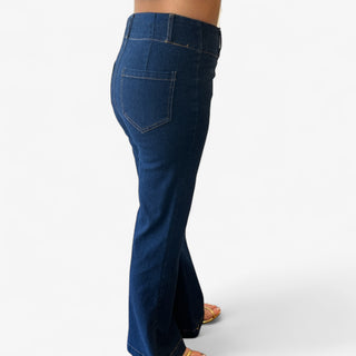 Blue jeans on a white background