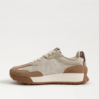Sam Edelman Langley mesh sneakers in ivory and tan with cowsuede accents