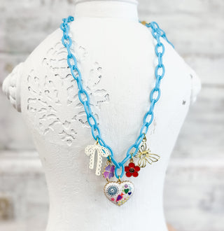 Turquoise Chain Charm Necklace