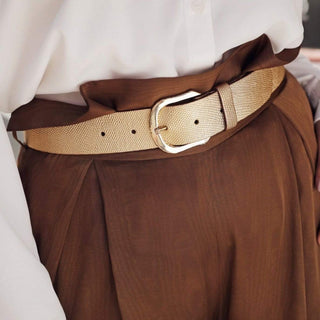 Gold Metallic Leather Belt