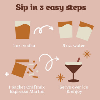 espresso martini mix packets craftmix cocktail mix front view