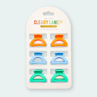 Mini Hair Clip Set | Blue & Orange