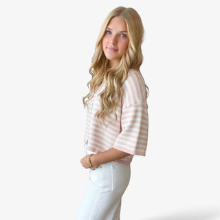 Natalia Stripe Loose Knit Top