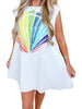 White Rainbow Shell Dress