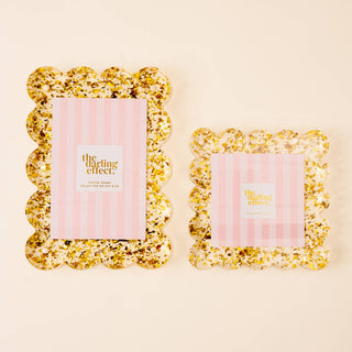 Decorative gold confetti acrylic square frames