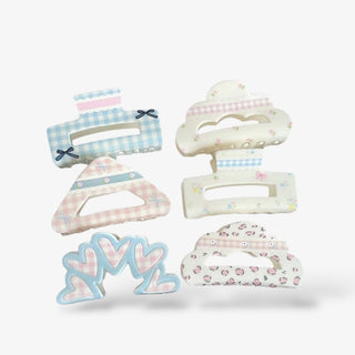 Floral Bow Hair Clips